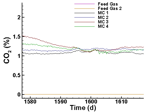 Profile of CO2 production